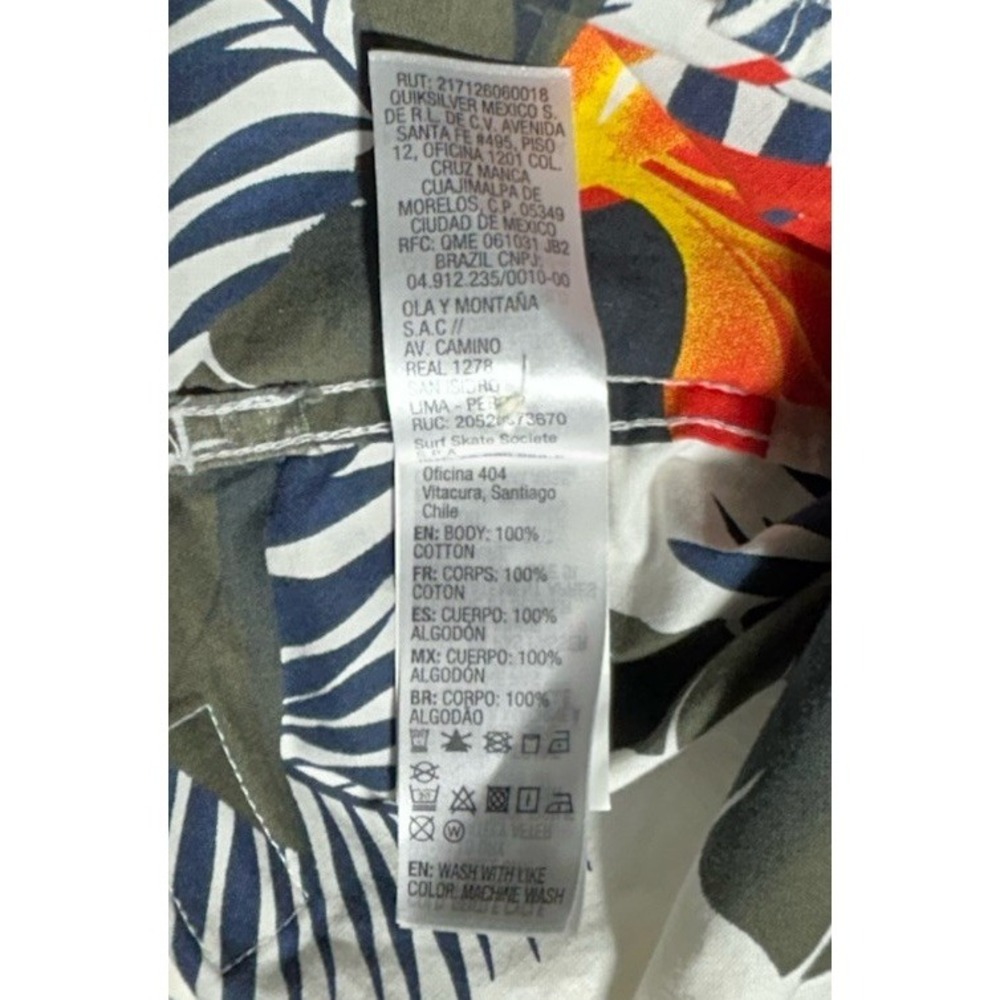 Quiksilver Poolsiders Short Sleeve Shirt Small Snow White New With Tags - Picture 11 of 13